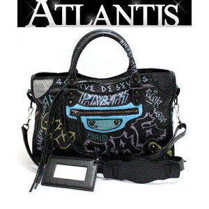 Balenciaga City Bag Graffiti Black Multicolor Leather